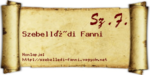 Szebellédi Fanni névjegykártya