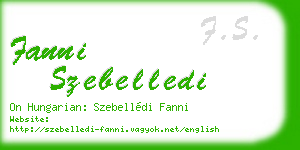 fanni szebelledi business card